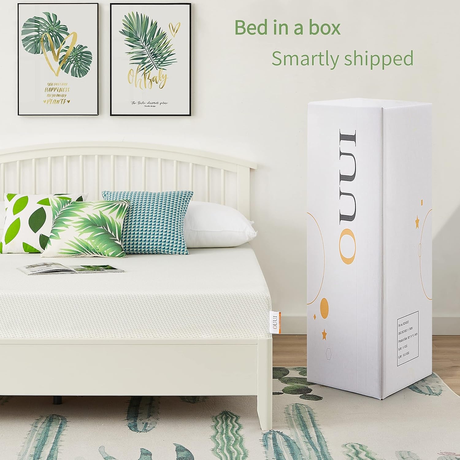 Twin Mattress, 5 Inch Green Tea Cooling Gel Memory Foam Mattress in a Box for Kids Medium Firm Twin Bed Mattress for Bunk Bed, Trundle Bed, Pressure Relief, Certipur-Us Certified