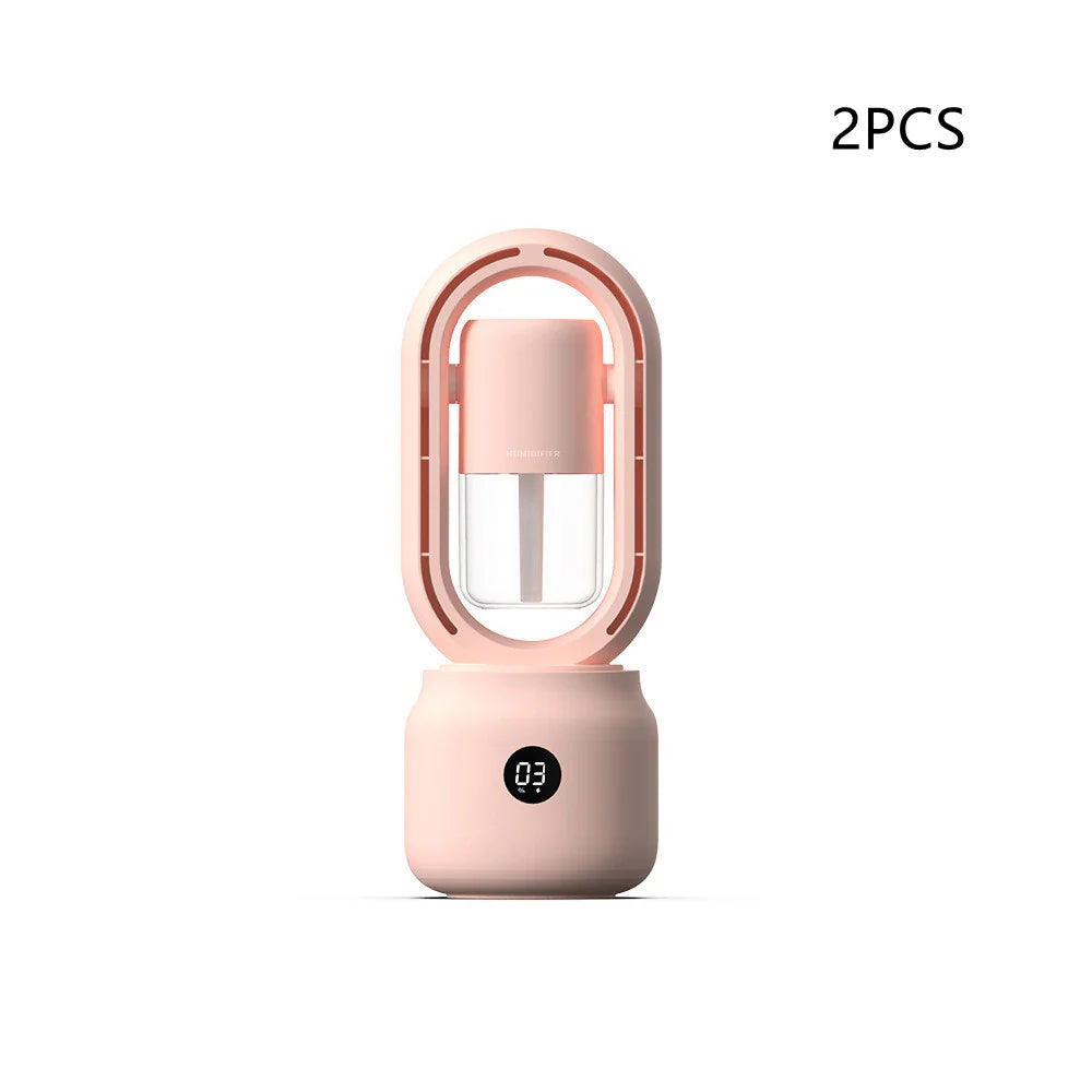 Portable USB Rechargeable Mist Fan Wireless Humidifier Bladeless Cooler Desktop Air Vent