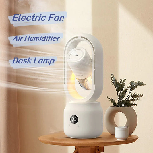 Portable USB Rechargeable Mist Fan Wireless Humidifier Bladeless Cooler Desktop Air Vent