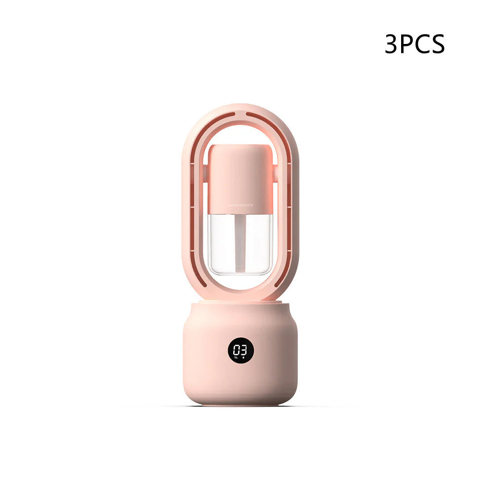 Portable USB Rechargeable Mist Fan Wireless Humidifier Bladeless Cooler Desktop Air Vent
